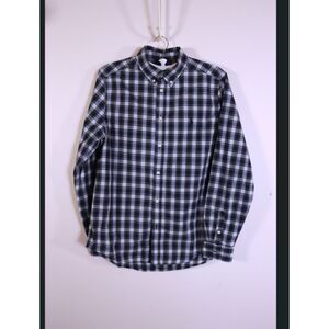 Ralph Lauren Mens Blue Green Plaid Button Down Shirt XL/TG Cotton Long Sleeve